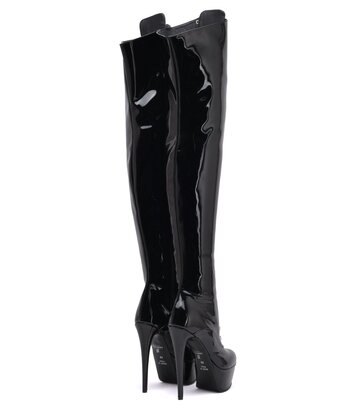 Sanctum Shoes Synthetic Leather Sanctum Shoes NIGELLA  BLACK SHINY LACE UP SYNTHETIC THIGH BOOTS