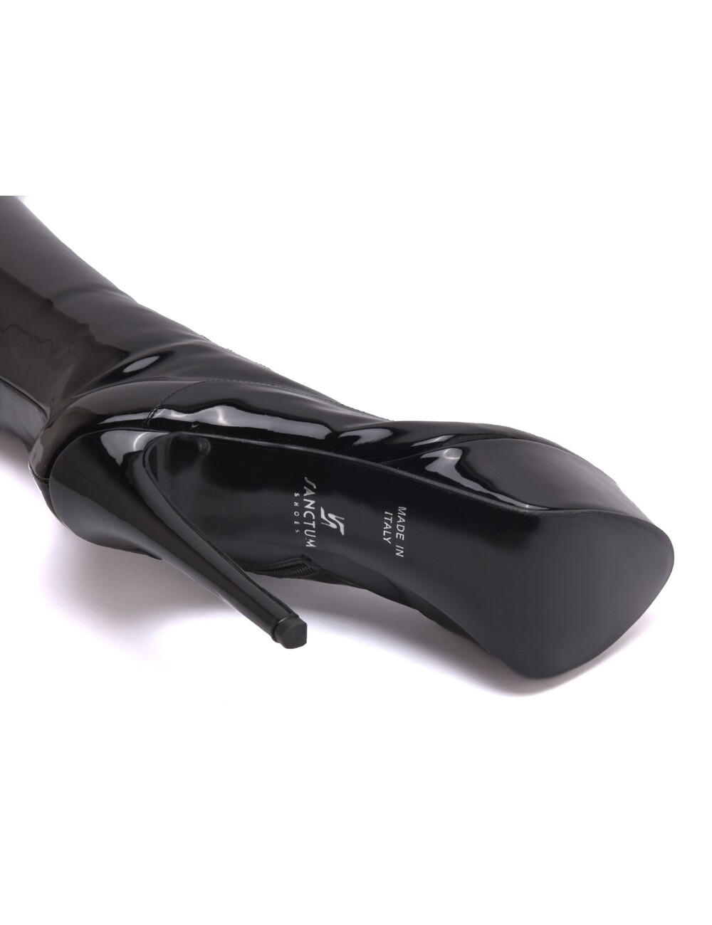 Sanctum Shoes Synthetic Leather Sanctum Shoes NIGELLA  BLACK SHINY LACE UP SYNTHETIC THIGH BOOTS