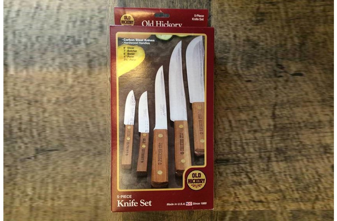 Old Hickory 5 Piece Cutlery Set Carbon Steel Blades and Wood