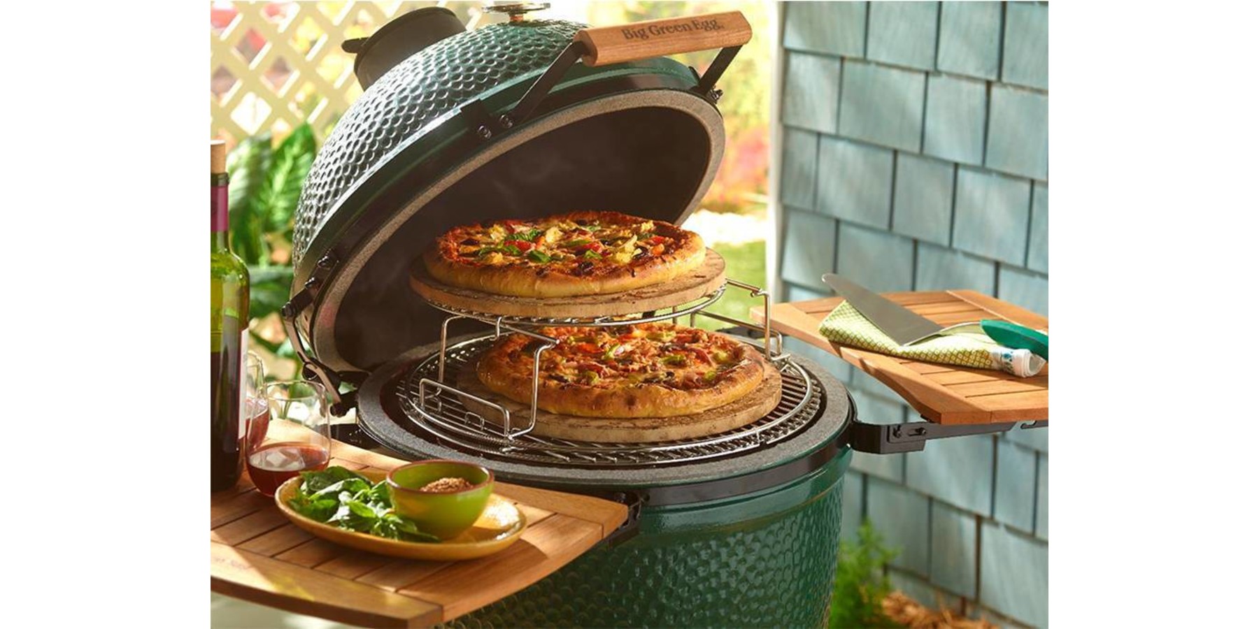 Big Green Egg 2 delig multi level rack Eggspander kit Beef