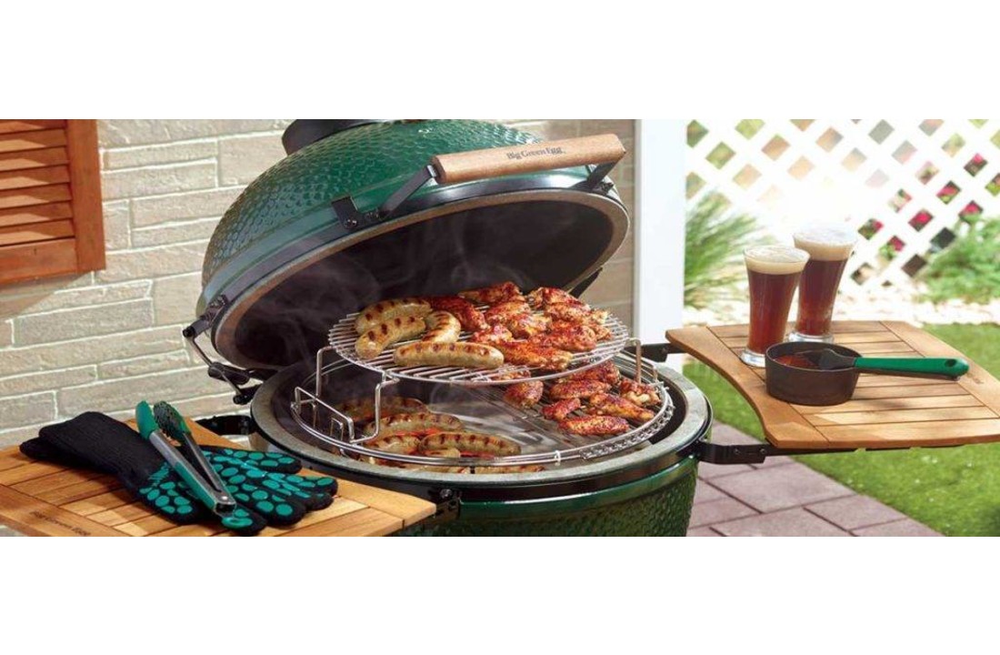 Big Green Egg 2 delig multi level rack Eggspander kit Beef
