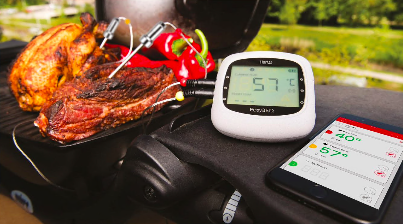 HerQs Easy BBQ Smart Thermometer Food Probes ,White