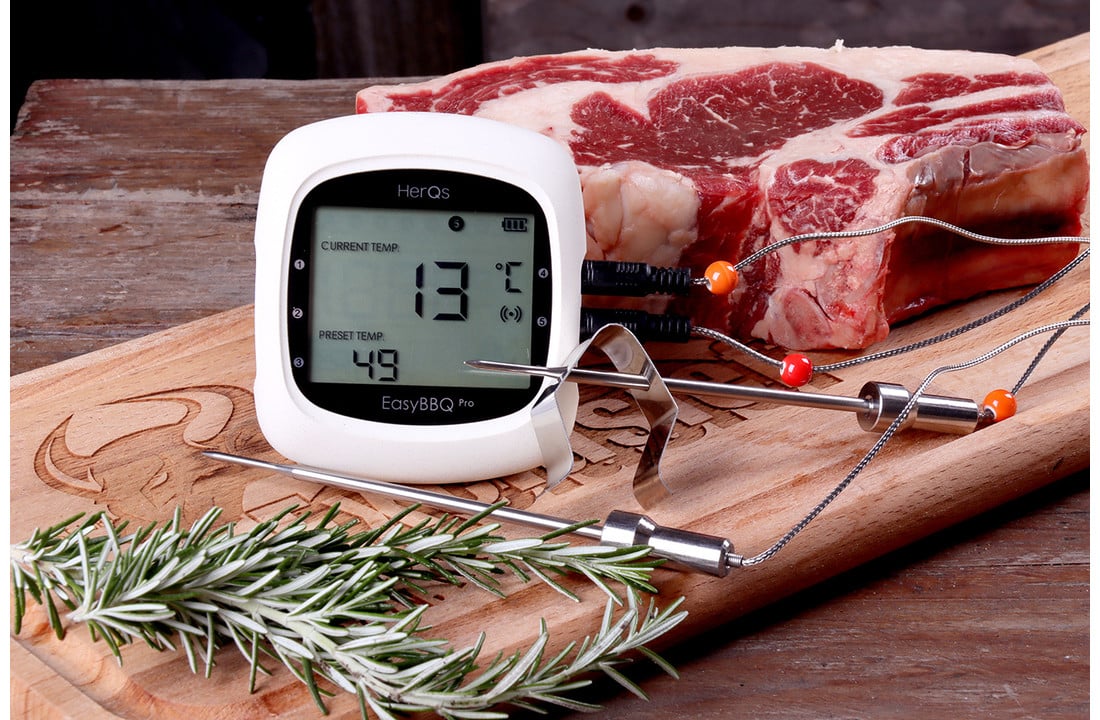 HerQs Easy BBQ Smart Thermometer Food Probes ,White