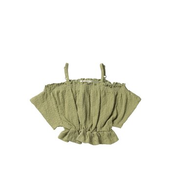 Your Wishes Broderie | Off Shoulder Top | Sage