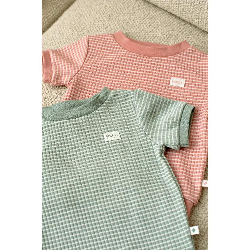 Feetje Feetje wafel shortama zeegroen