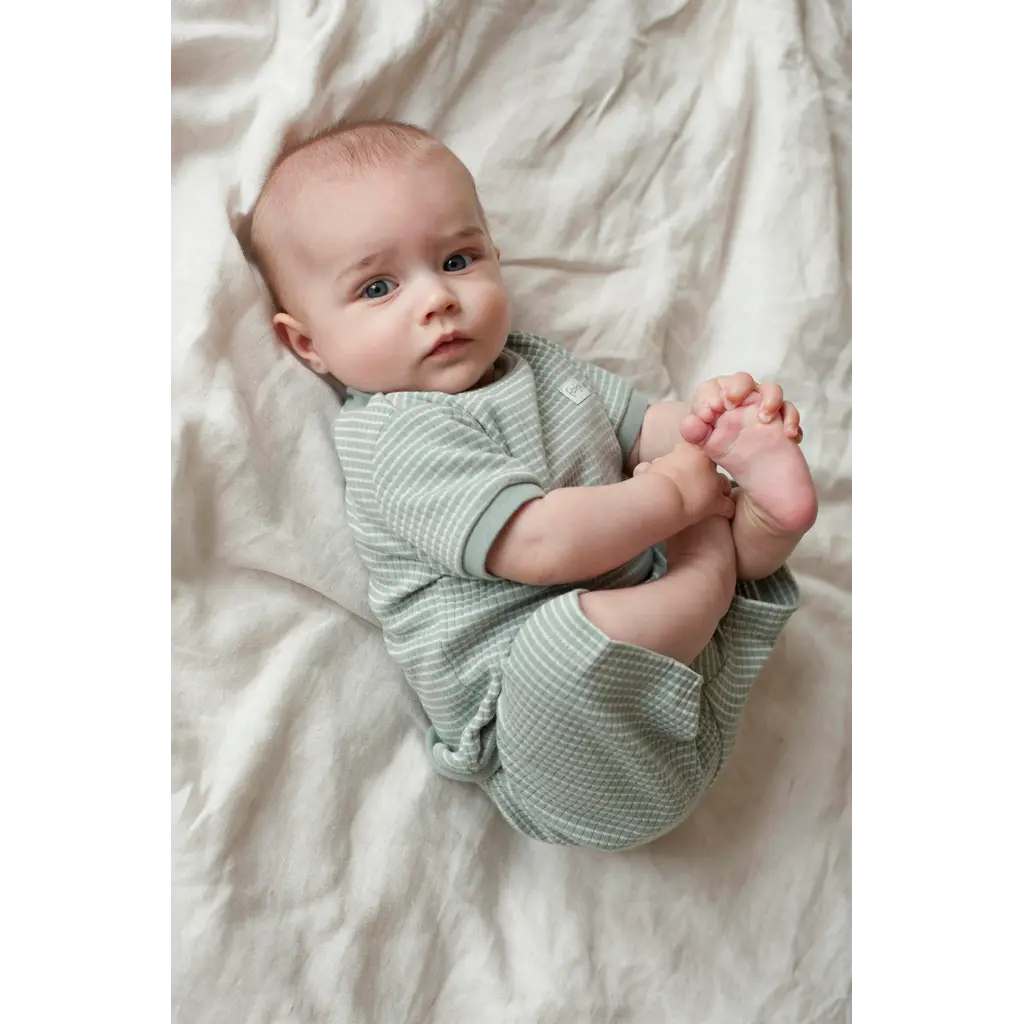 Feetje Feetje wafel shortama zeegroen