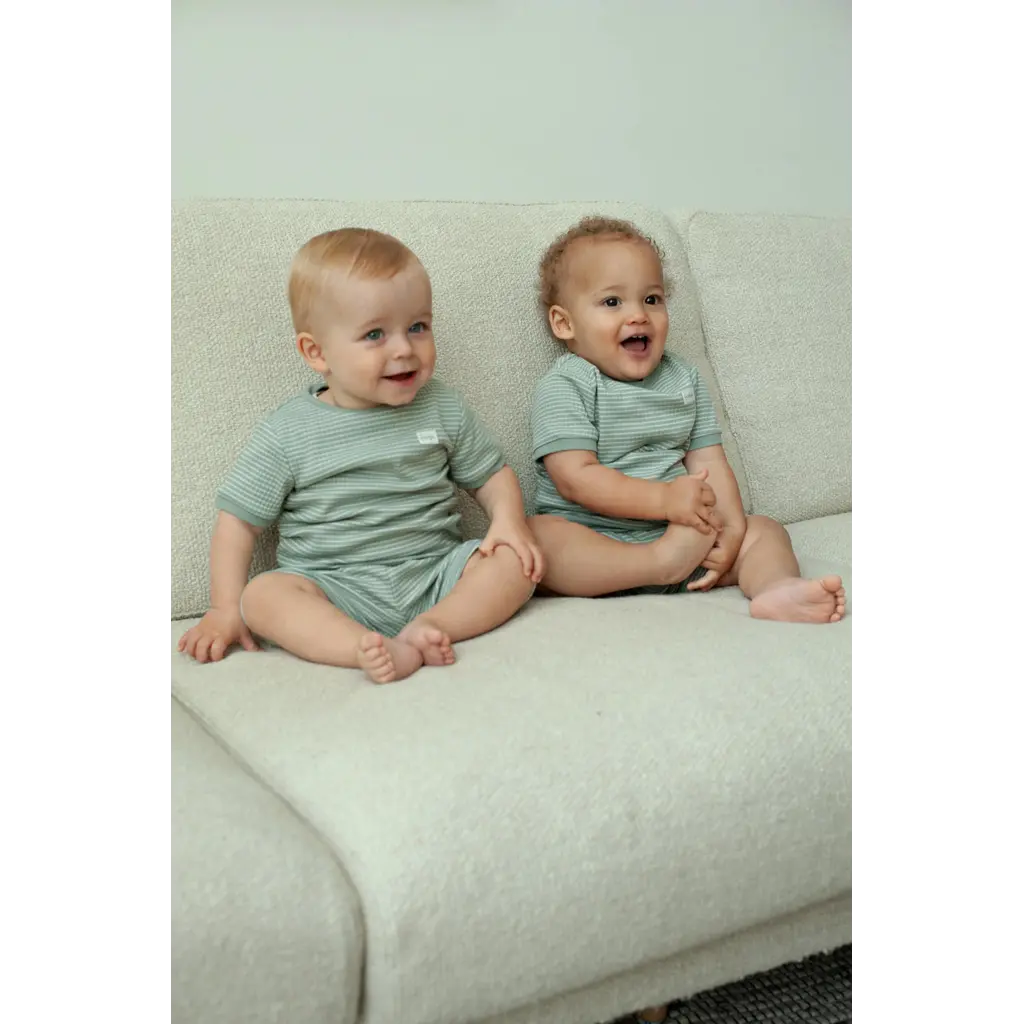 Feetje Feetje wafel shortama zeegroen