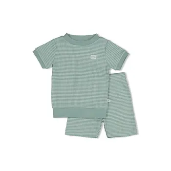 Feetje Feetje wafel shortama zeegroen