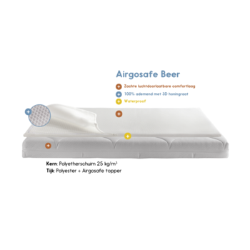 Matras Peuterbed + Topper ZZZOO 70x140 Airgo Beer