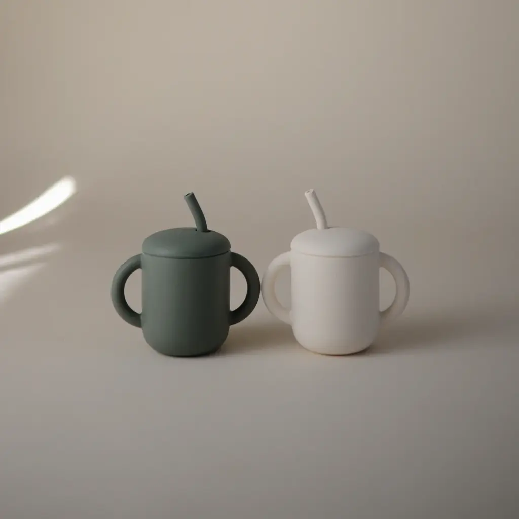 Mushie Silicone Training Cup + Straw