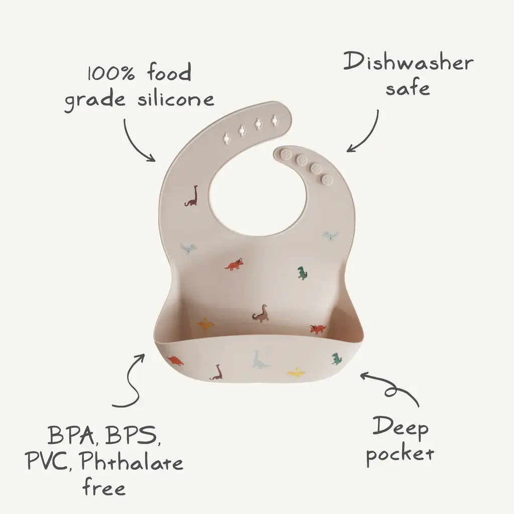 Mushie Silicone Baby Bib Pretzel