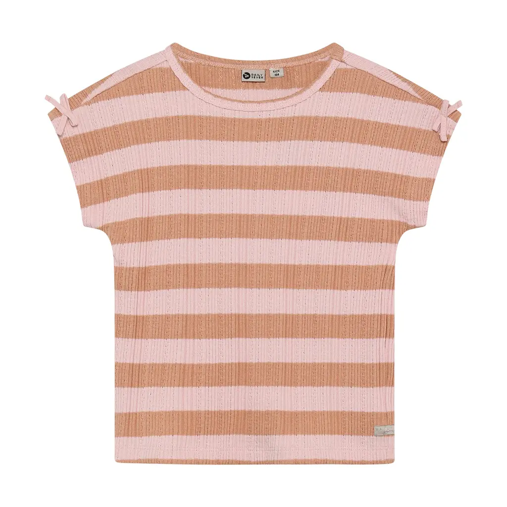 Daily7kids Daily 7 T-shirt Fancy Stripe | Silver Pink