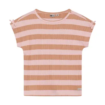 Daily7kids Daily 7 T-shirt Fancy Stripe | Silver Pink