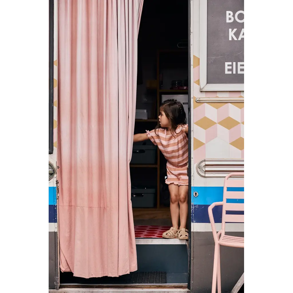 Daily7kids Daily 7 T-shirt Fancy Stripe | Silver Pink
