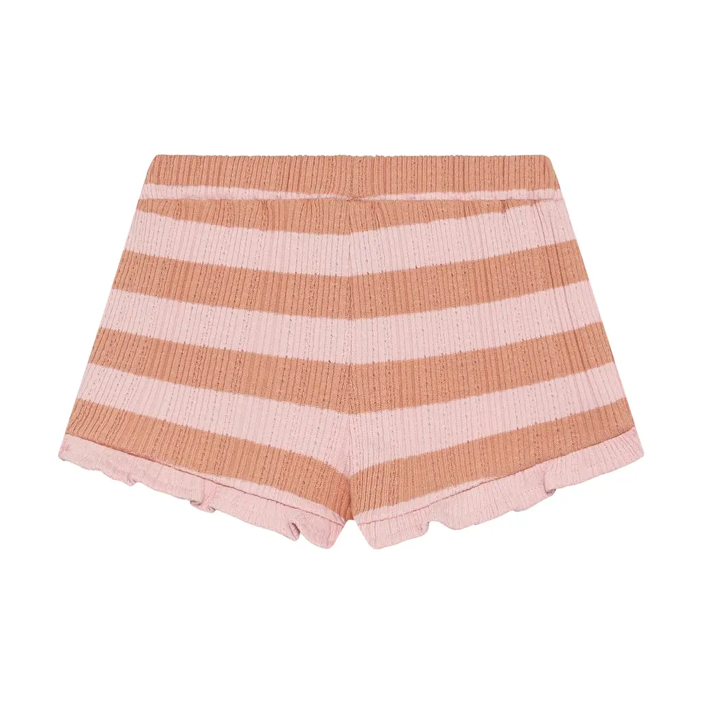 Daily7kids Daily 7 Ruffle Short Fancy Stripe | Silver Pink