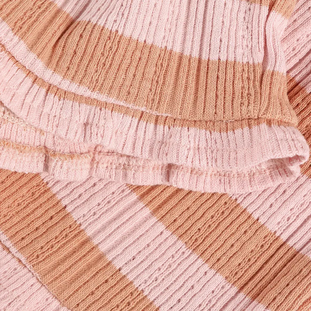 Daily7kids Daily 7 Ruffle Short Fancy Stripe | Silver Pink