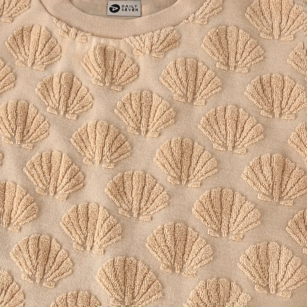 Daily7kids Daily 7 T-shirt Terry Print | Latte Sand