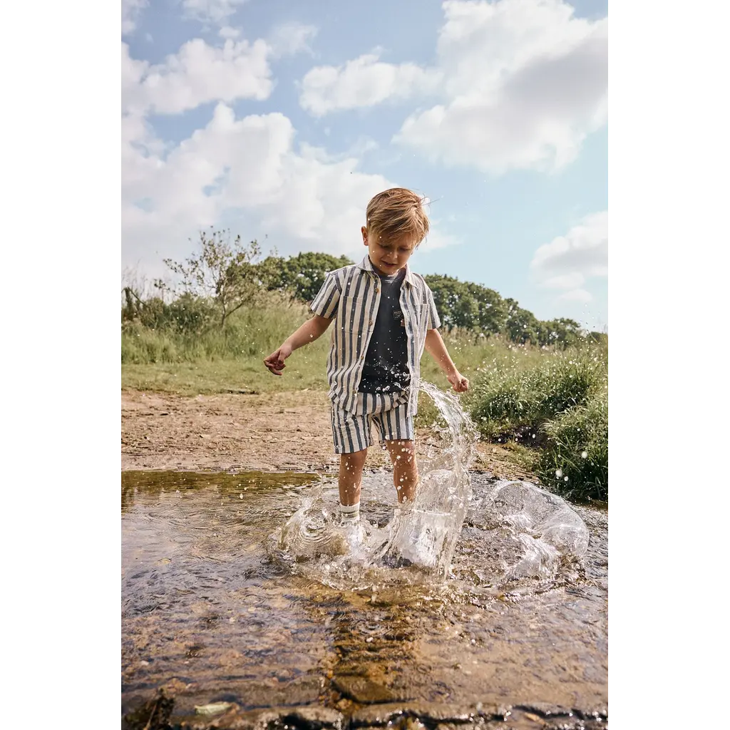 Daily7kids Daily 7 Shirt Stripe Cotton | Thunderstorm
