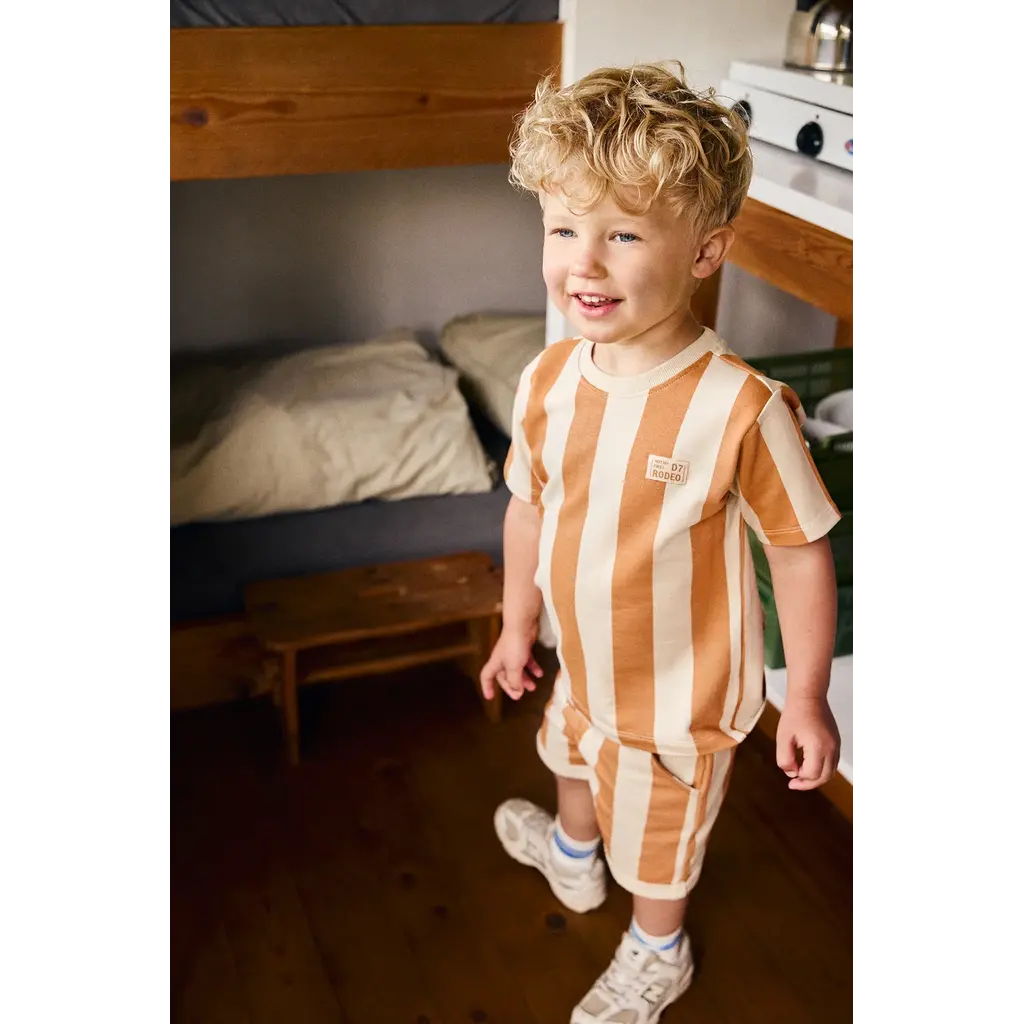 Daily7kids Daily 7 T-shirt Big Stripe | Sandstone
