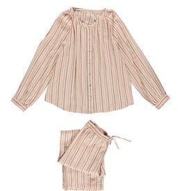 Dorélit Fynn + Alkes | Pajama Set Woven | Stripe Pink