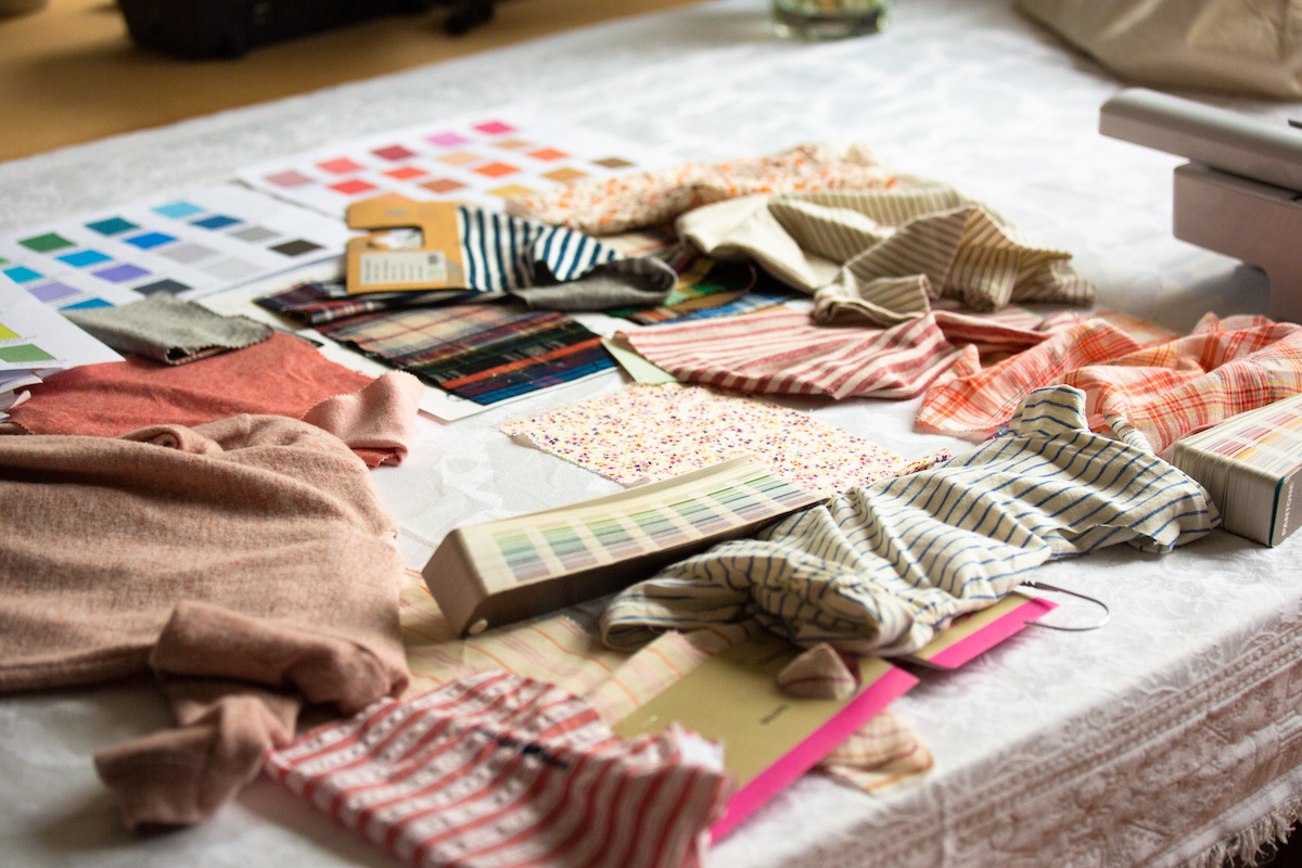 owner/designer Line De Deurwaerder at work in her atelier