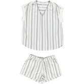 Ginny Rib + Cupido | Pajama Set Woven | Stripe Yellow