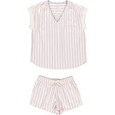 Ginny Rib + Cupido | Pajama Set Woven | Stripe Pink