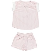 Ginny Rib + Cupido | Pajama Set Woven | Stripe Red
