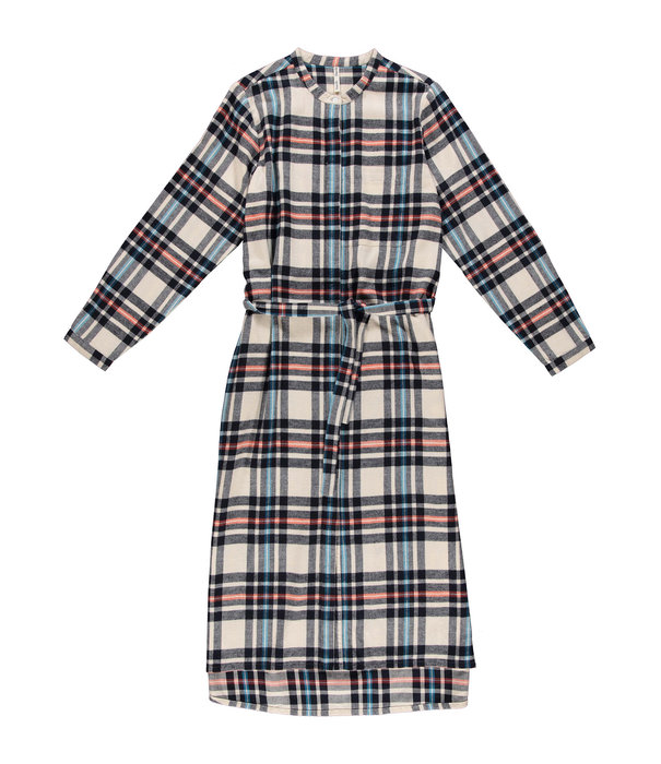 Dorélit Honey Jurk Marine Blauw ruit