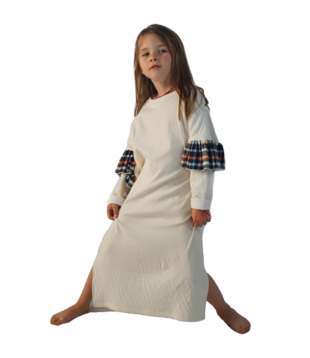 Hudson Dress Offwhite + Check Navy