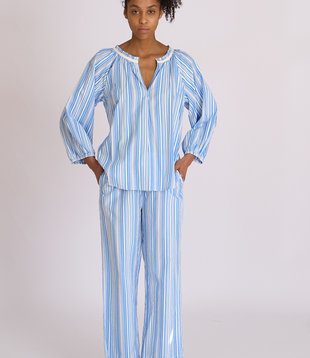 Iggy+Alkes Pyjama Set Stripe Blue