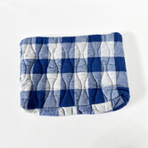 Beauty Bag Maxi Grijs Blauwe Ruit