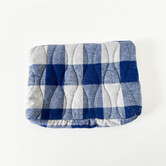 Beauty Bag Midi Grijs Blauwe Ruit