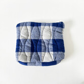 Beauty Bag Mini Grijs Blauwe Ruit