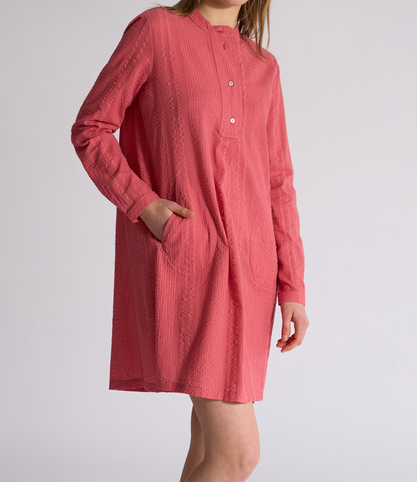 Dorélit Luna Jurk Seersucker Rood