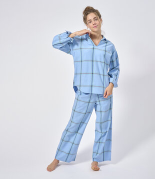 Nelly+Alkes Pyjama Denim Ruit