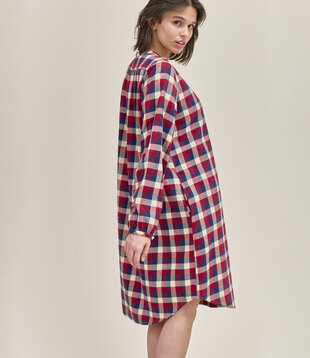Niara Dress Checks Claret