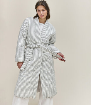 Nilson Maxi Jacket Stripe Black