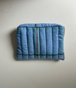 Beauty Bag Denim Ruit