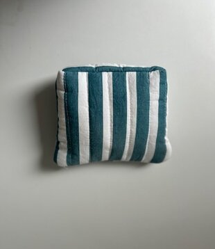 Beauty Bag Stripe Teal