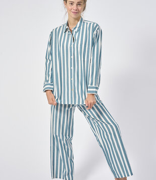 Nixon+Alkes Pyjama Teal Streep