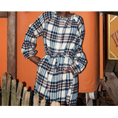 Helena Dress Check Navy