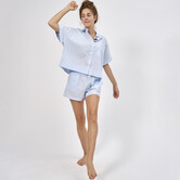 Otis+Nestor Pyjama Check Washed Blue