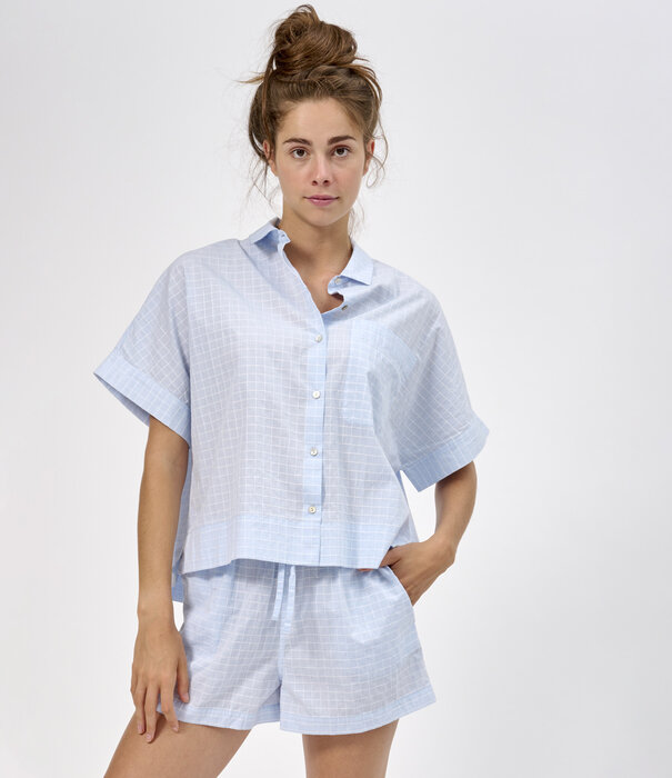 Dorélit Otis+Nestor Pyjama Check Washed Blue