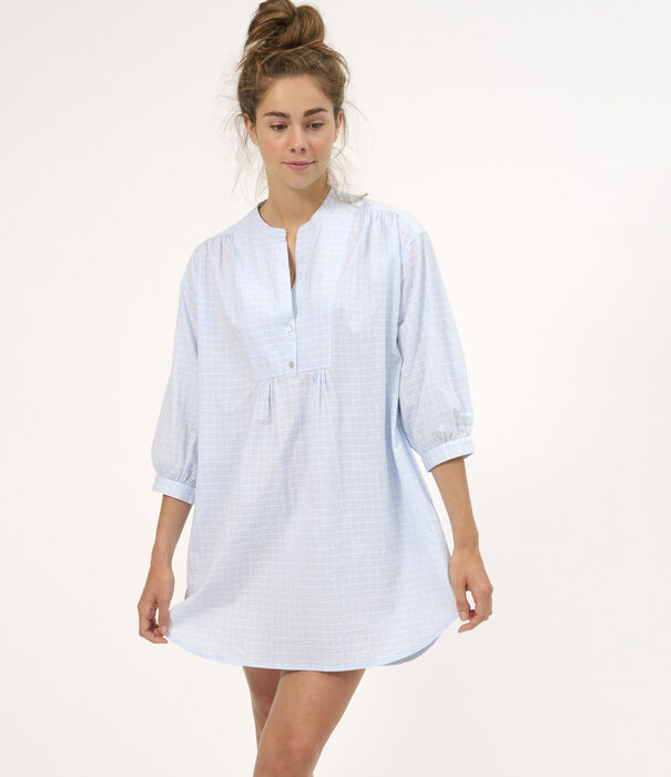 Dorélit Oona Dress Check Washed Blue