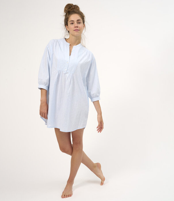 Dorélit Oona Jurk Blauw Gewassen Ruit