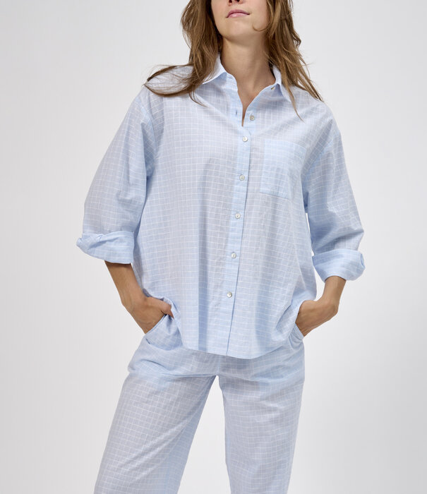 Dorélit Onixon+Alkes Pyjama Check Washed Blue
