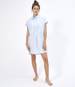 Odin Dress Check Washed Blue