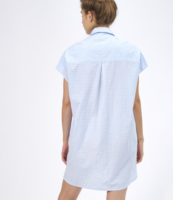 Dorélit Odin Jurk Blauw Gewassen Ruit