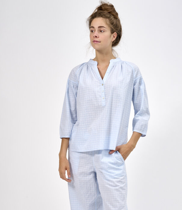 Dorélit Odette+Alkes Pyjama Check Washed Blue